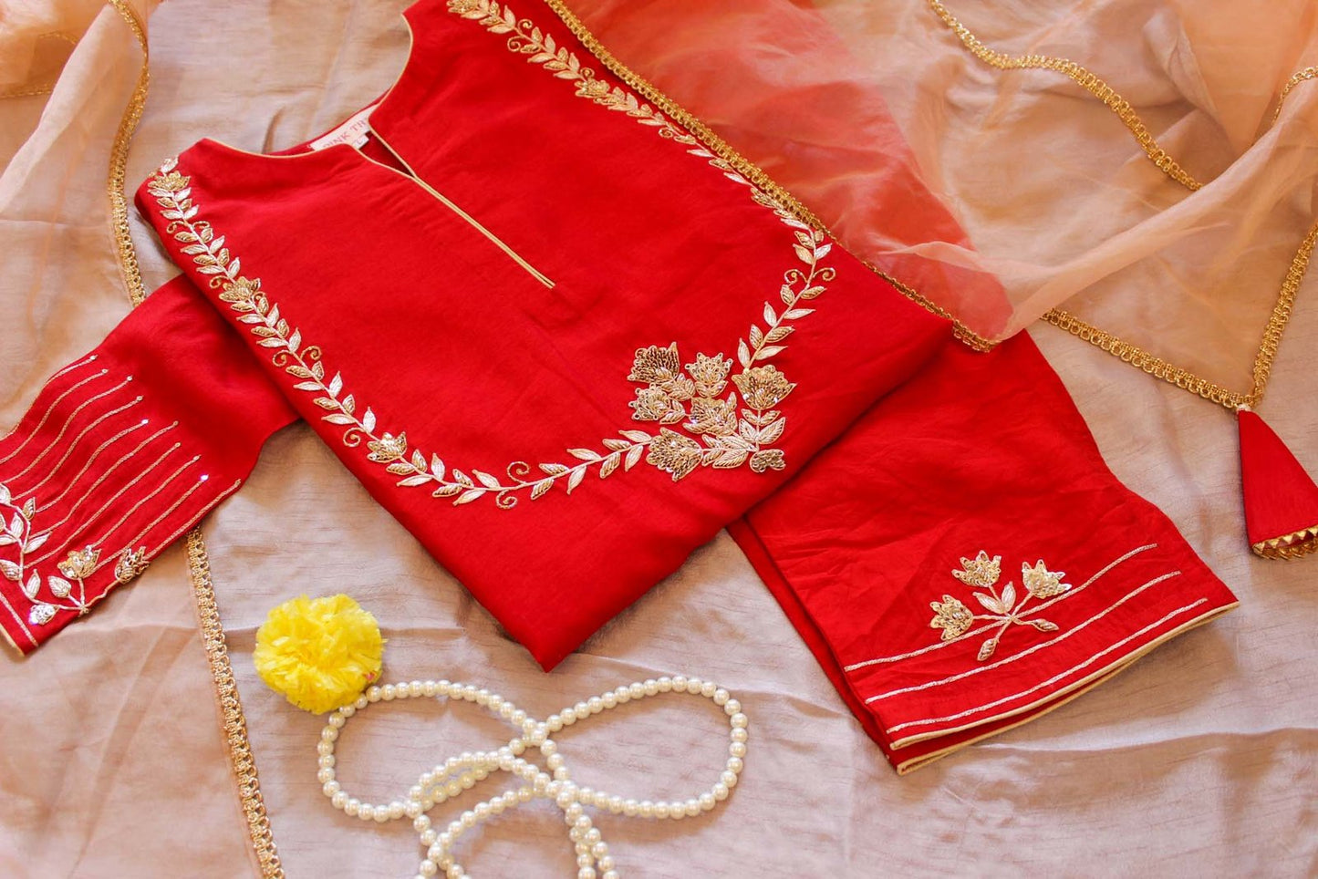 Red Gota Suit Set