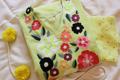 Blooming Neon Yellow Tunic Dress