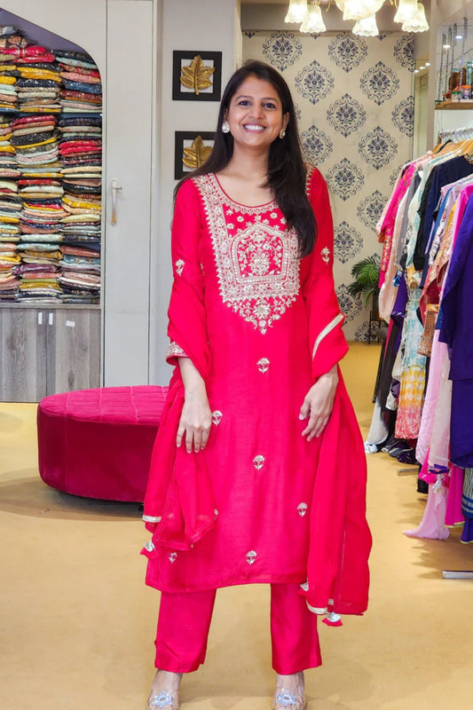 Tyohar ~ Red Zardosi Suit