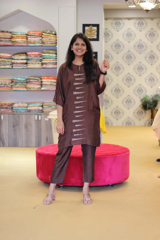 Brown Kaftan Co Ord Set