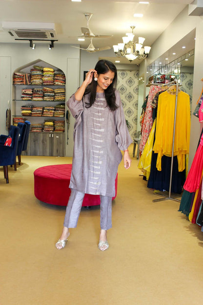 Dove Grey Kaftan Co Ord Set