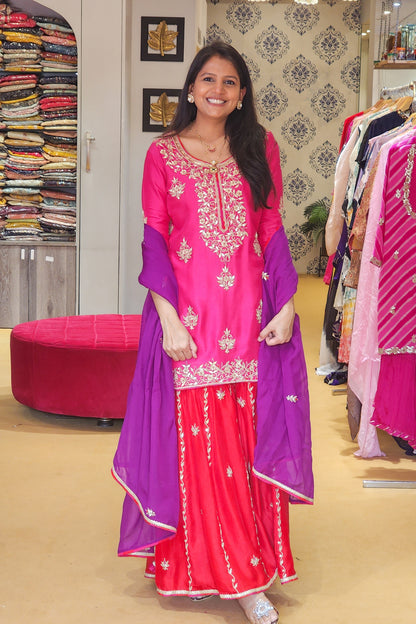 Rani Rajasthani Kurta Palazzo and Duppata Set