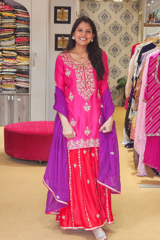 Rani Rajasthani Kurta Palazzo and Duppata Set
