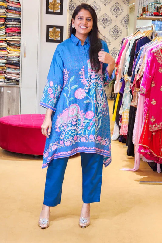Blue Printed Co Ord Set