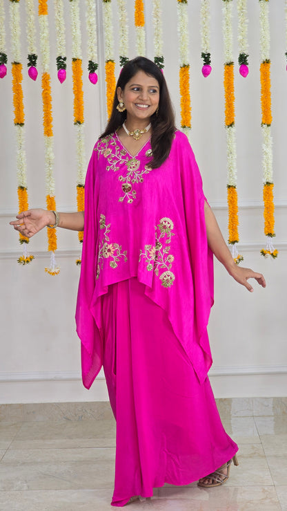 Pink Gulmohar Cape Set