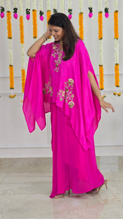 Pink Gulmohar Cape Set