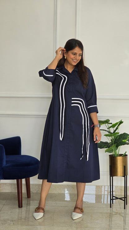 Stripe Pleated Tunic