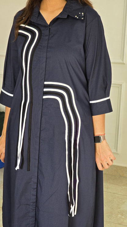 Stripe Pleated Tunic