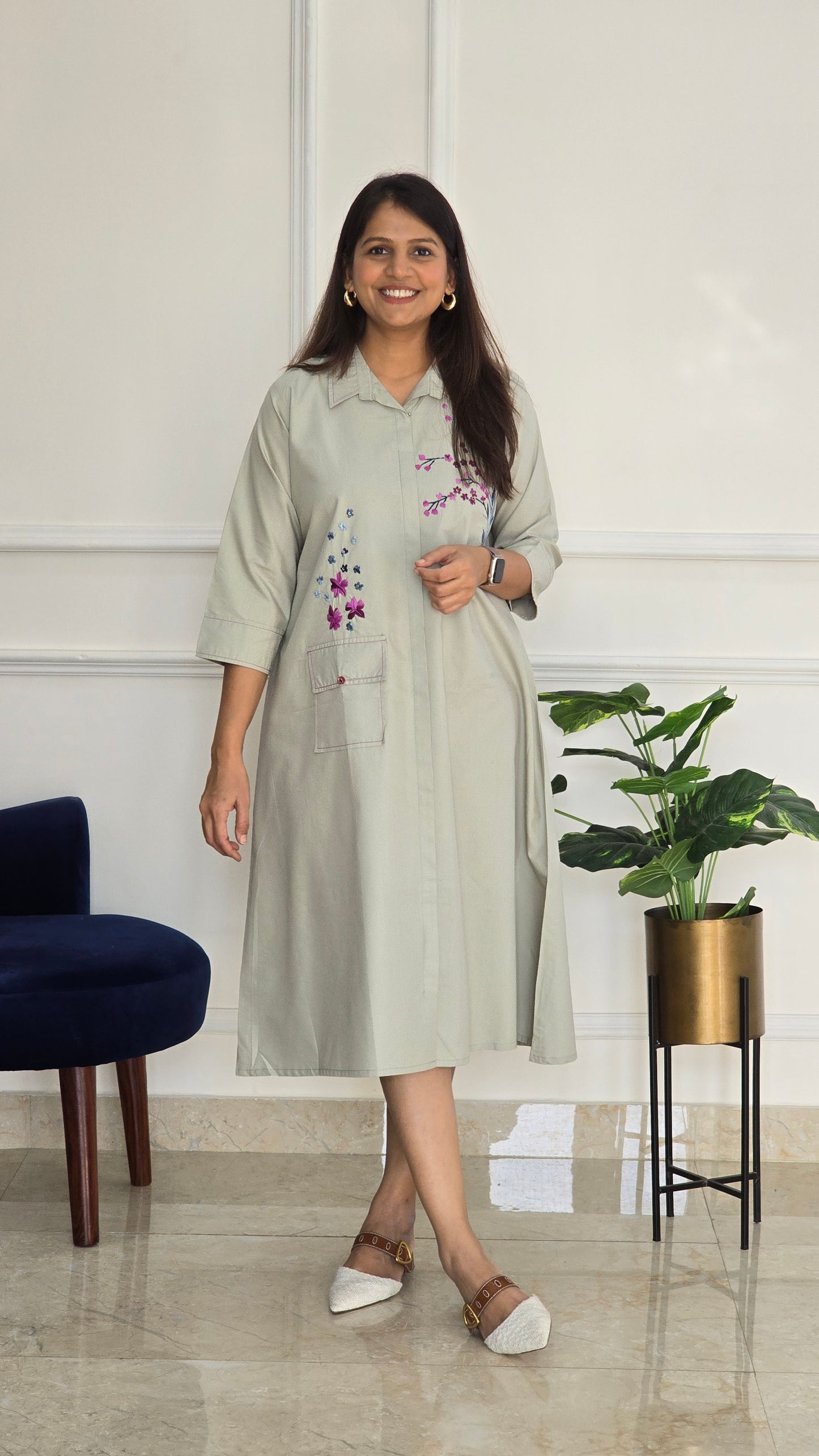 Pista Woodland Petals Cotton Tunic