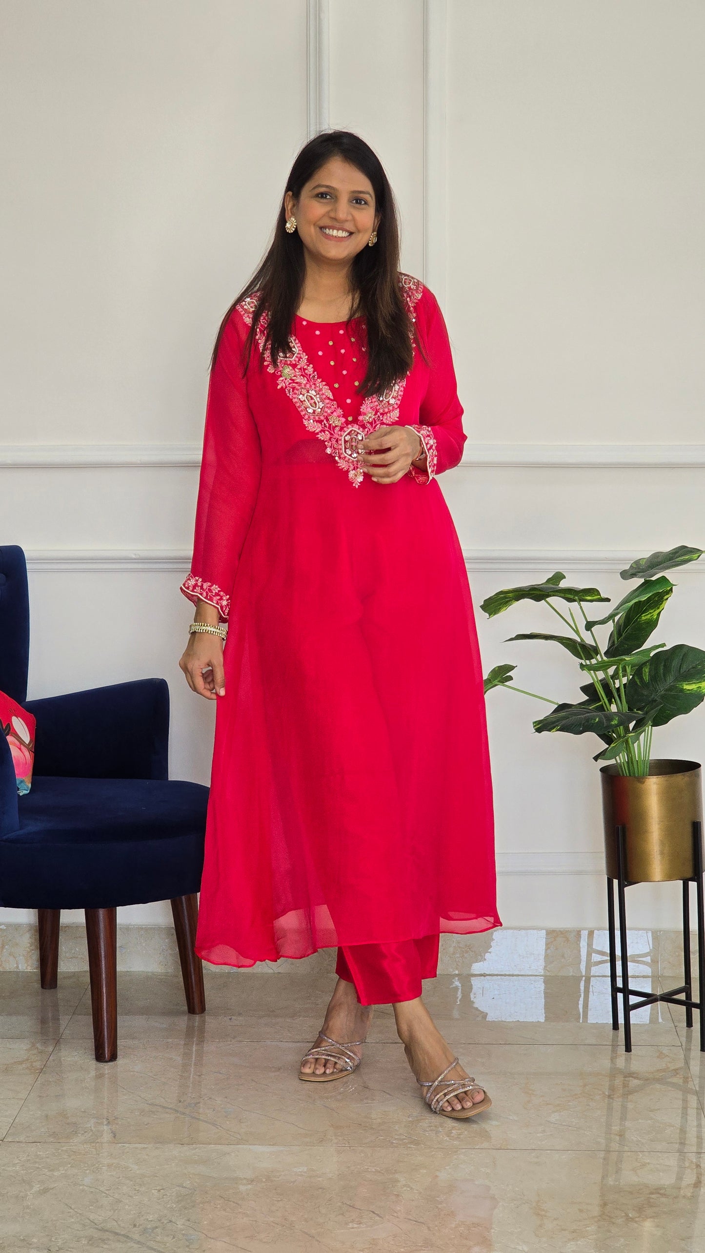 Pink Noor Organza Set