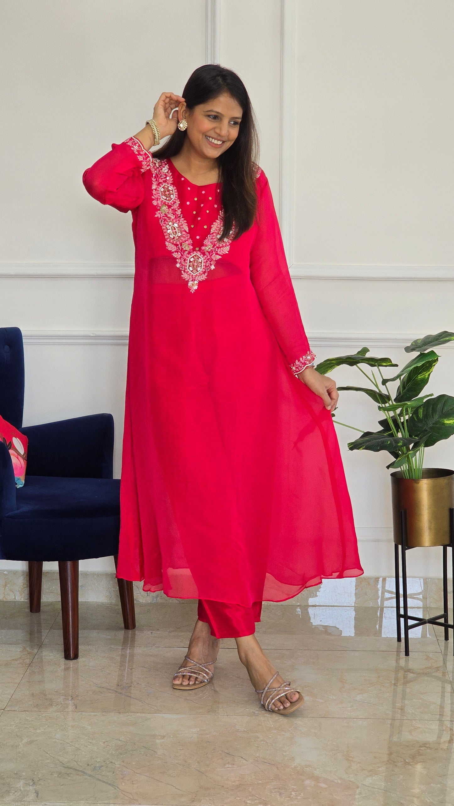 Pink Noor Organza Set