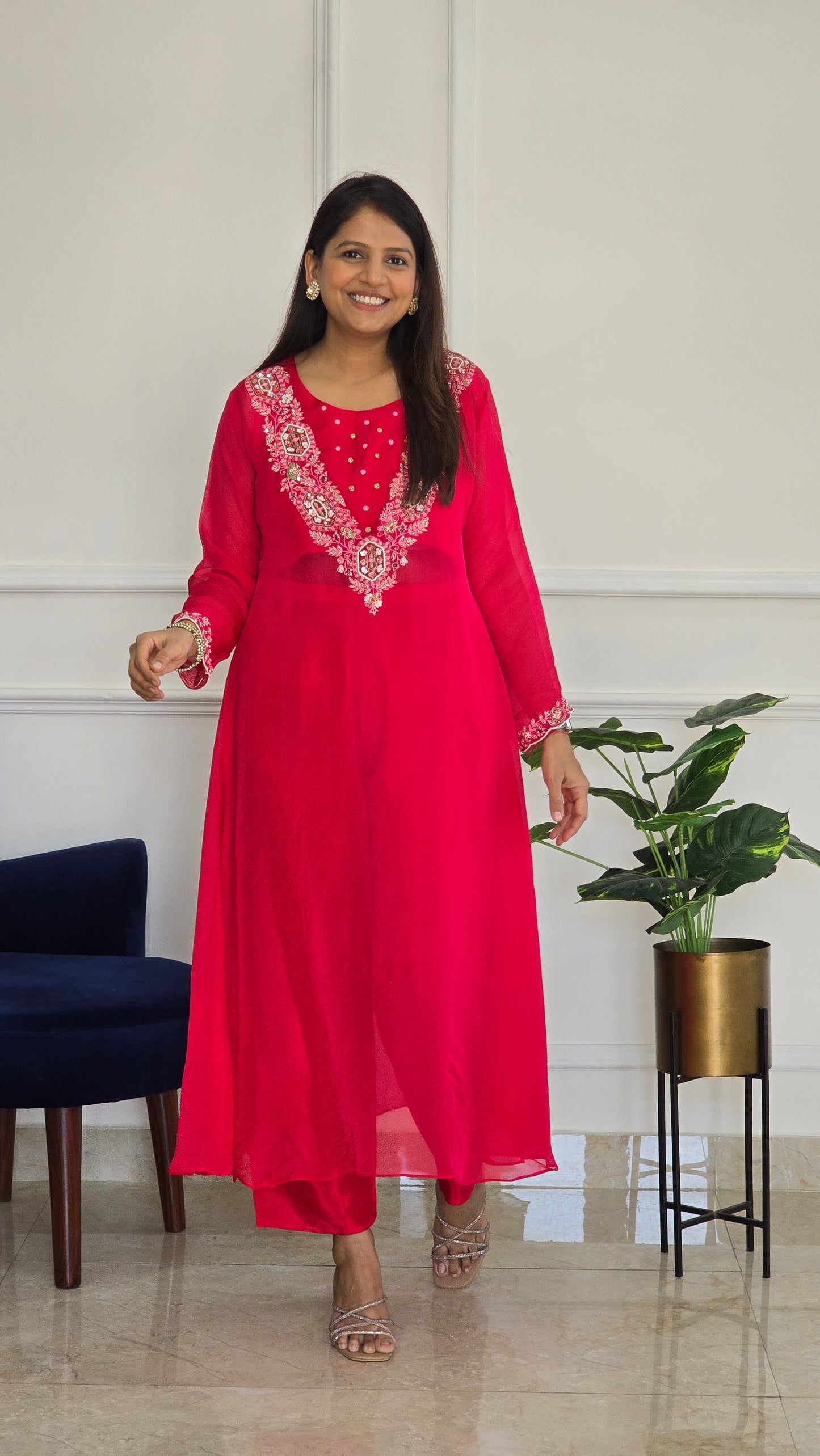 Pink Noor Organza Set