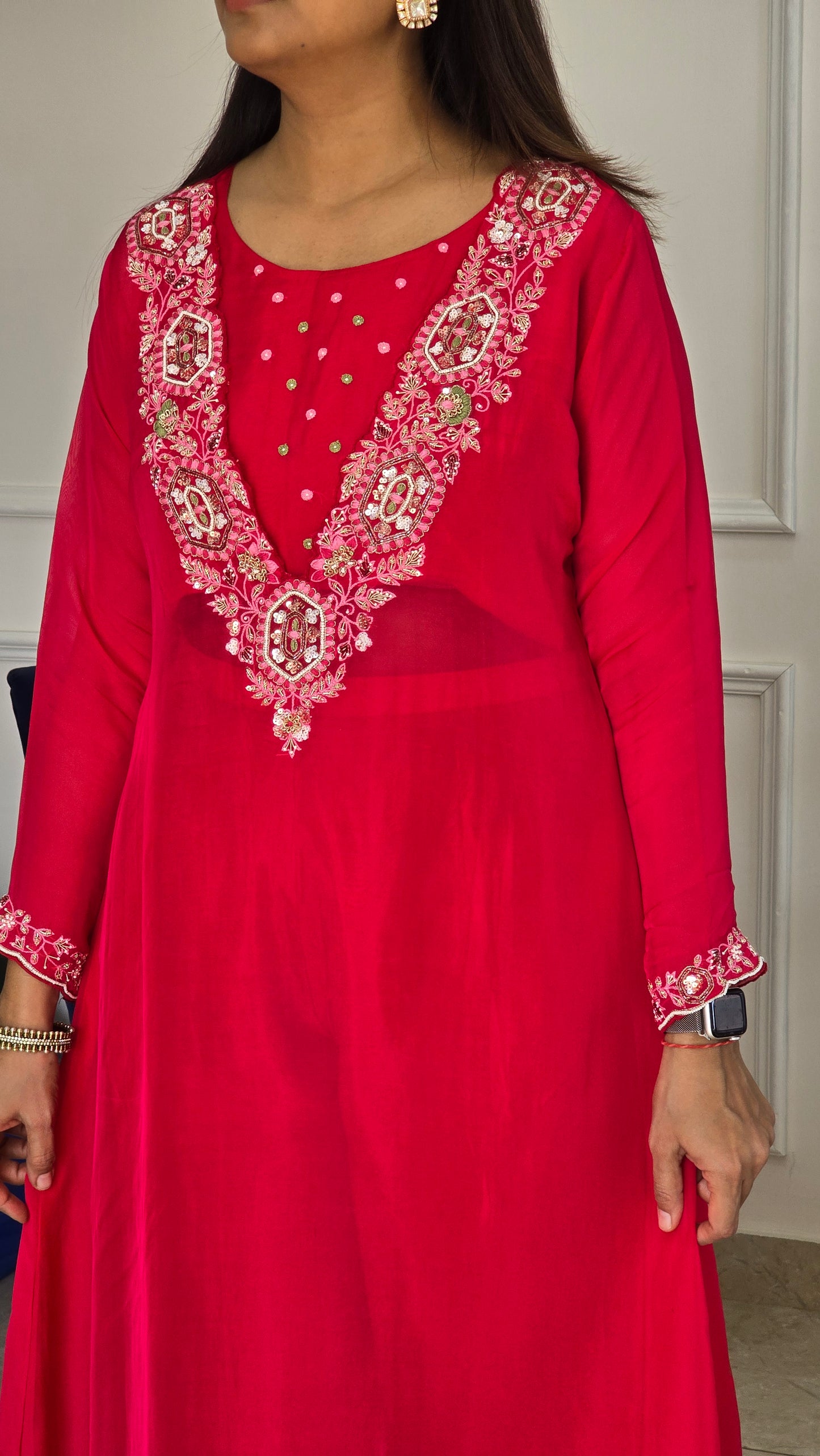 Pink Noor Organza Set