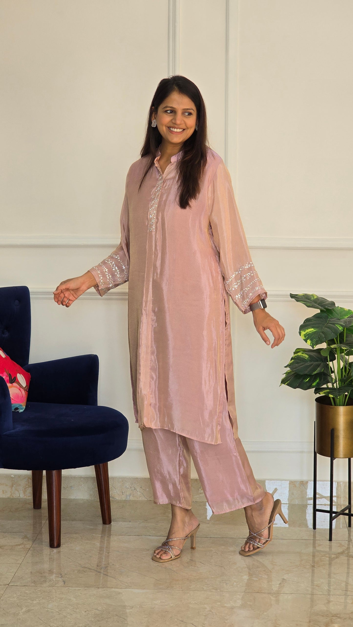 Pink Sitara Tissue Suit