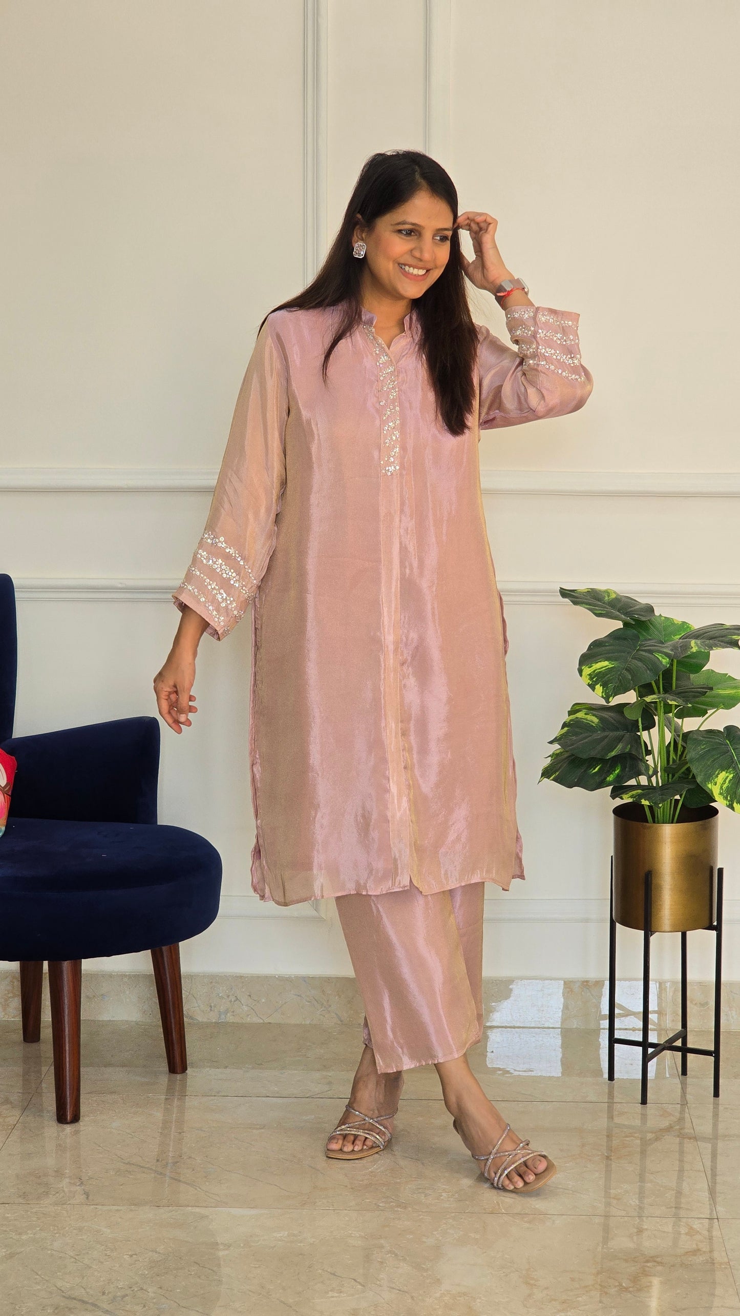 Pink Sitara Tissue Suit