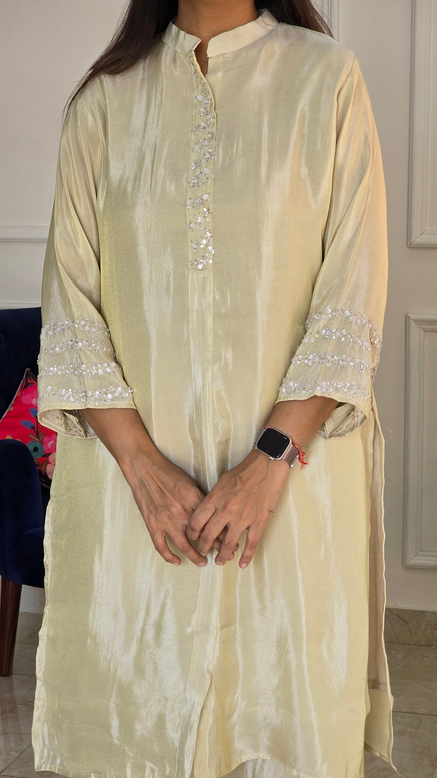 Beige Sitara Tissue Suit