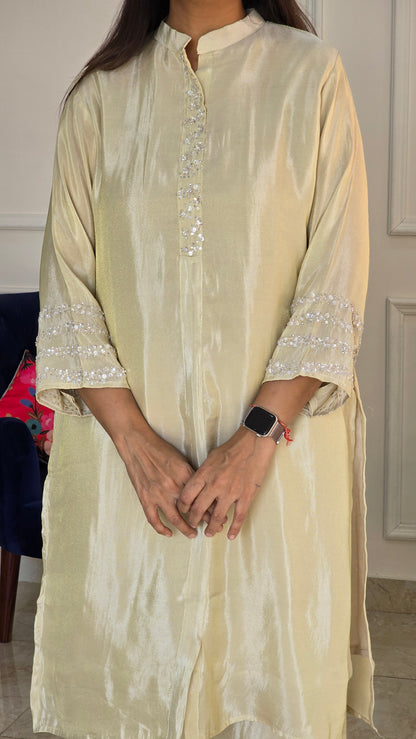 Beige Sitara Tissue Suit