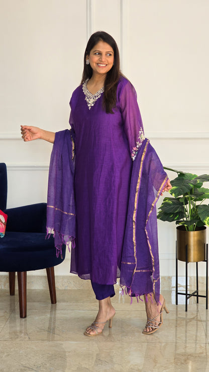 Purple Jalsa Suit Set - View 3 - PinkTree by Shrutika