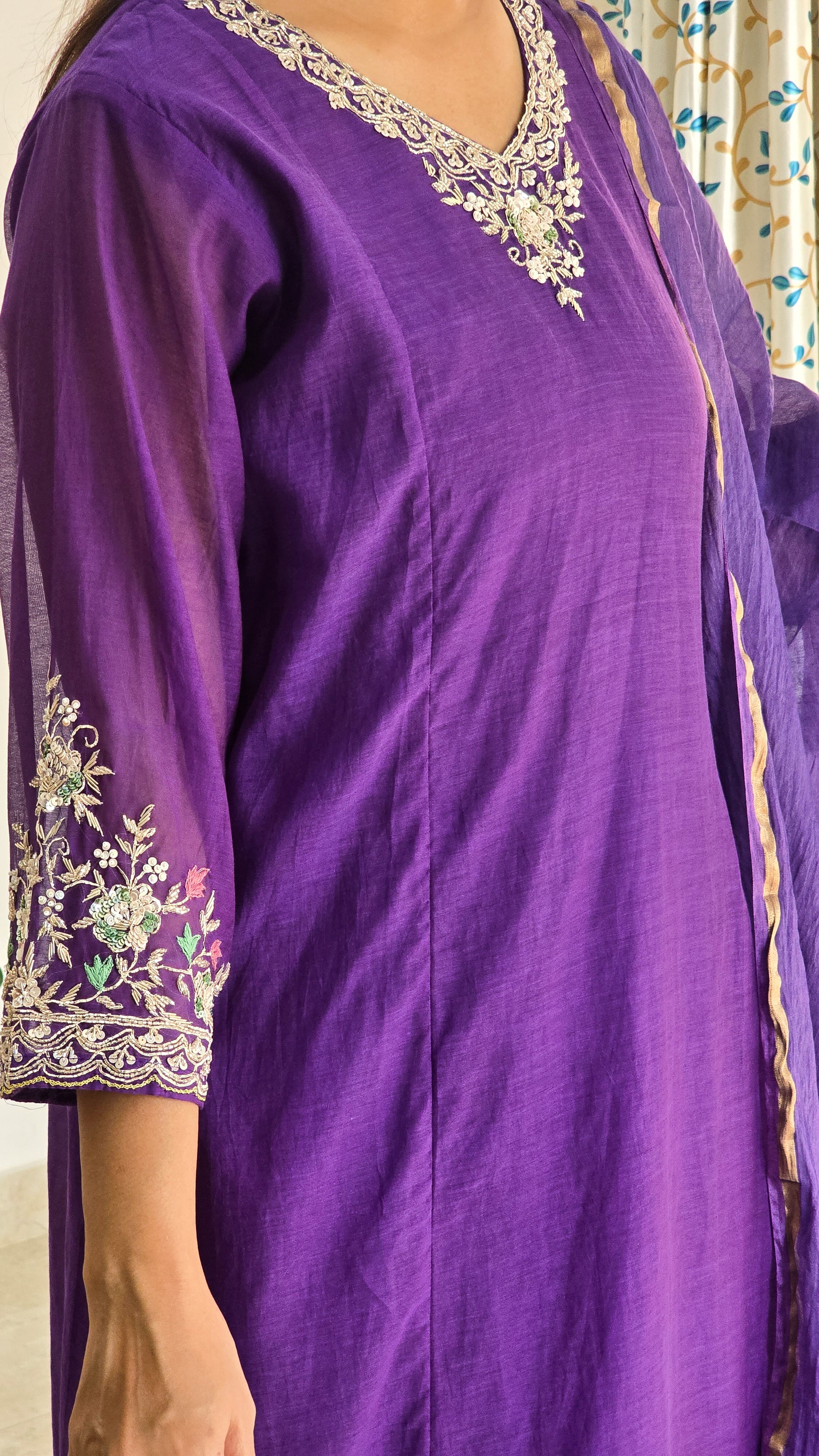 Purple Jalsa Suit Set - View 7 - PinkTree by Shrutika