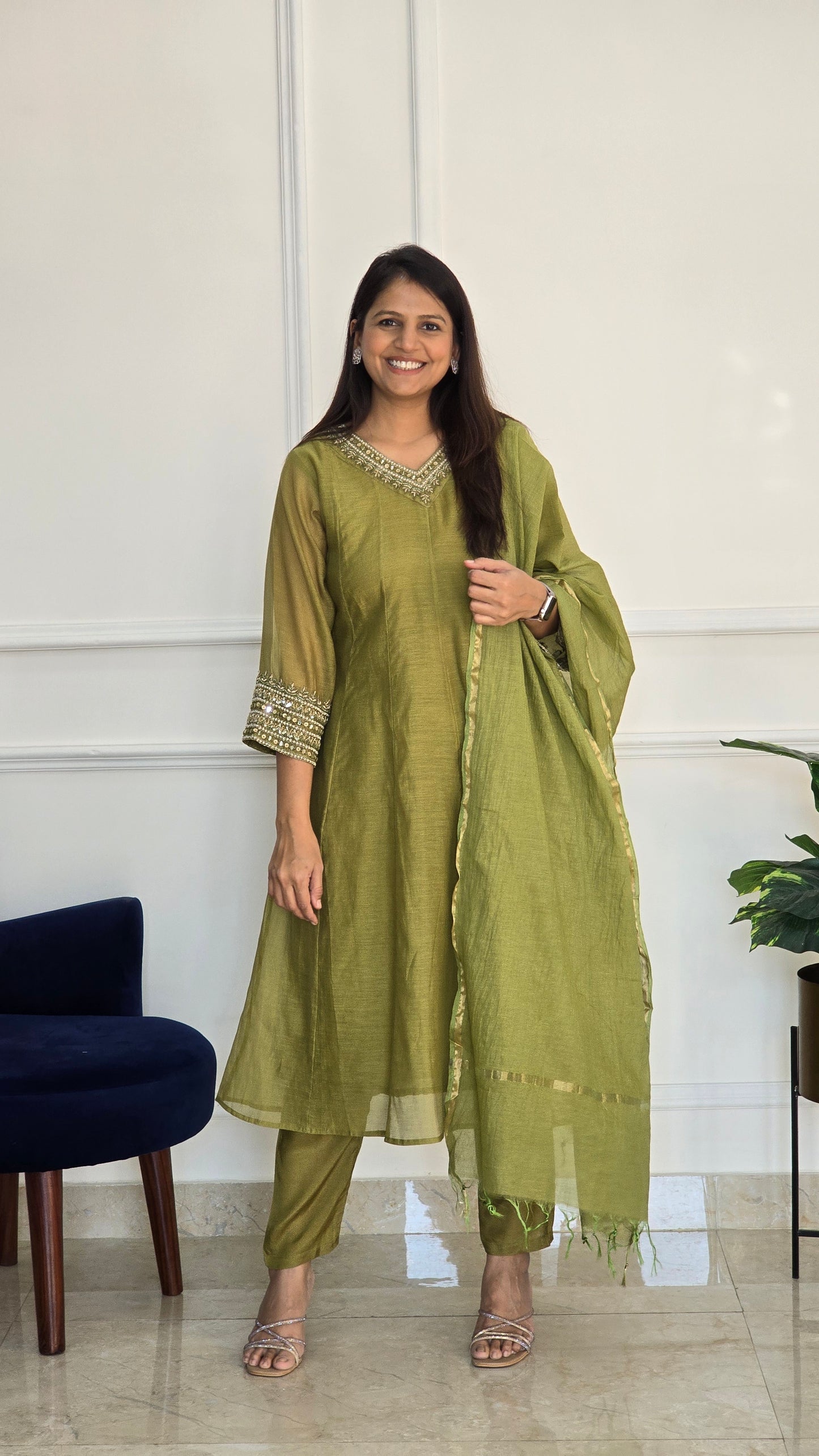 Sage Green Anarkali Suit