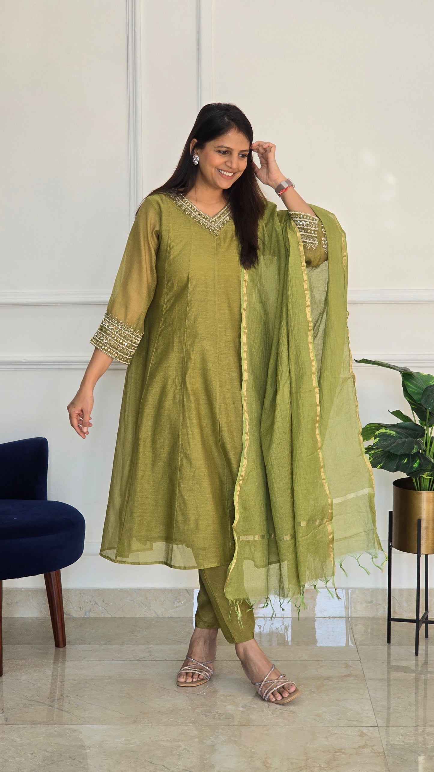 Sage Green Anarkali Suit