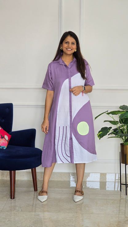 Lilac Tunic With White Detailing