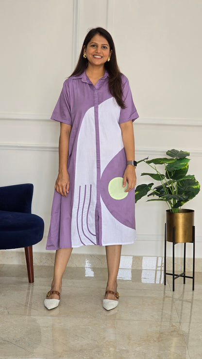 Lilac Tunic With White Detailing
