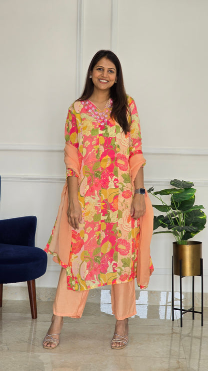 Blooming Bliss Silk Suit Set