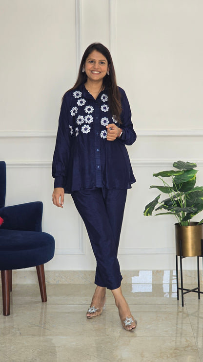 Blue Small Flower Co-ord Set