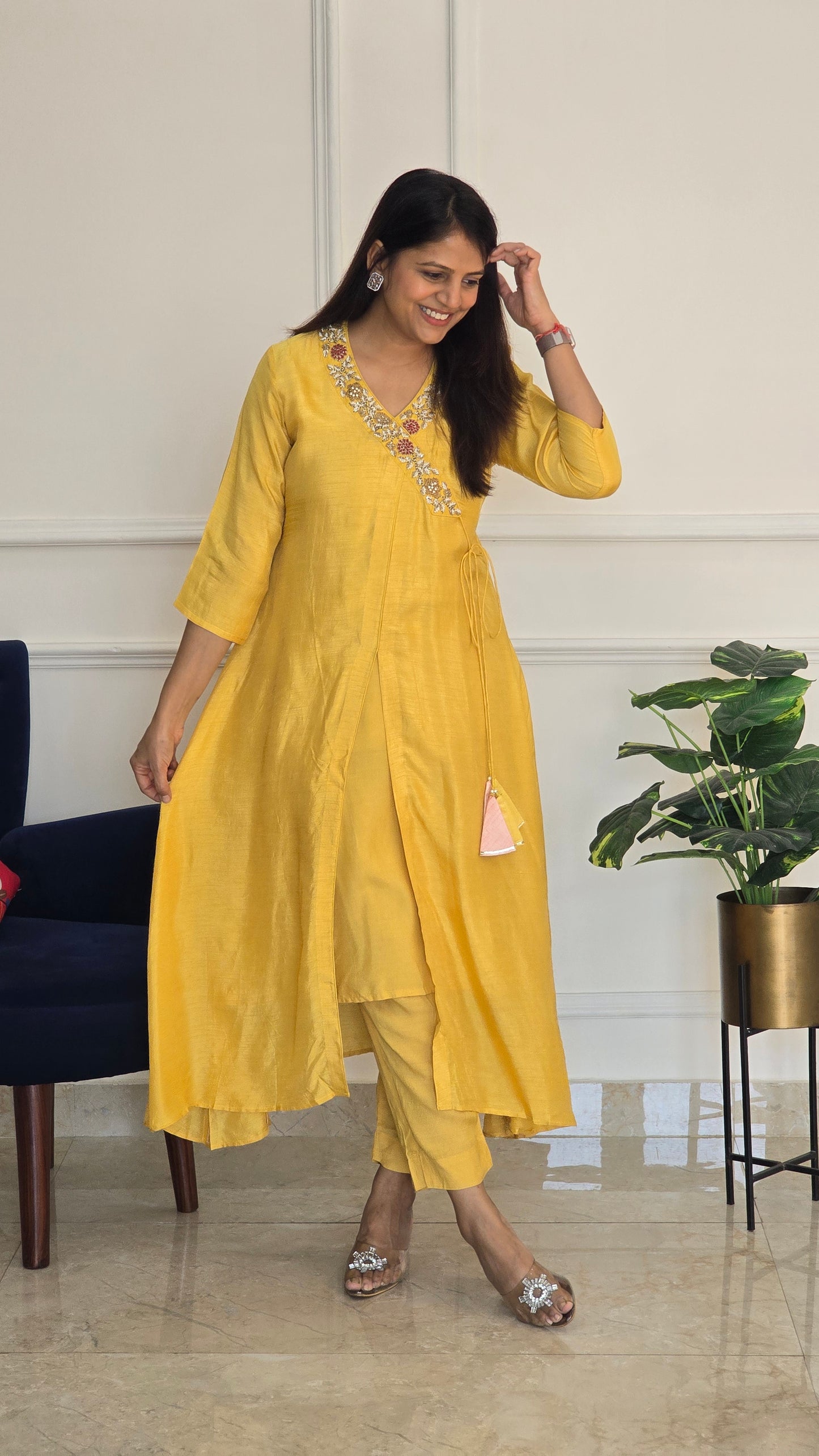 Angrakha Patterned Dress - View 2 - PinkTree by Shrutika