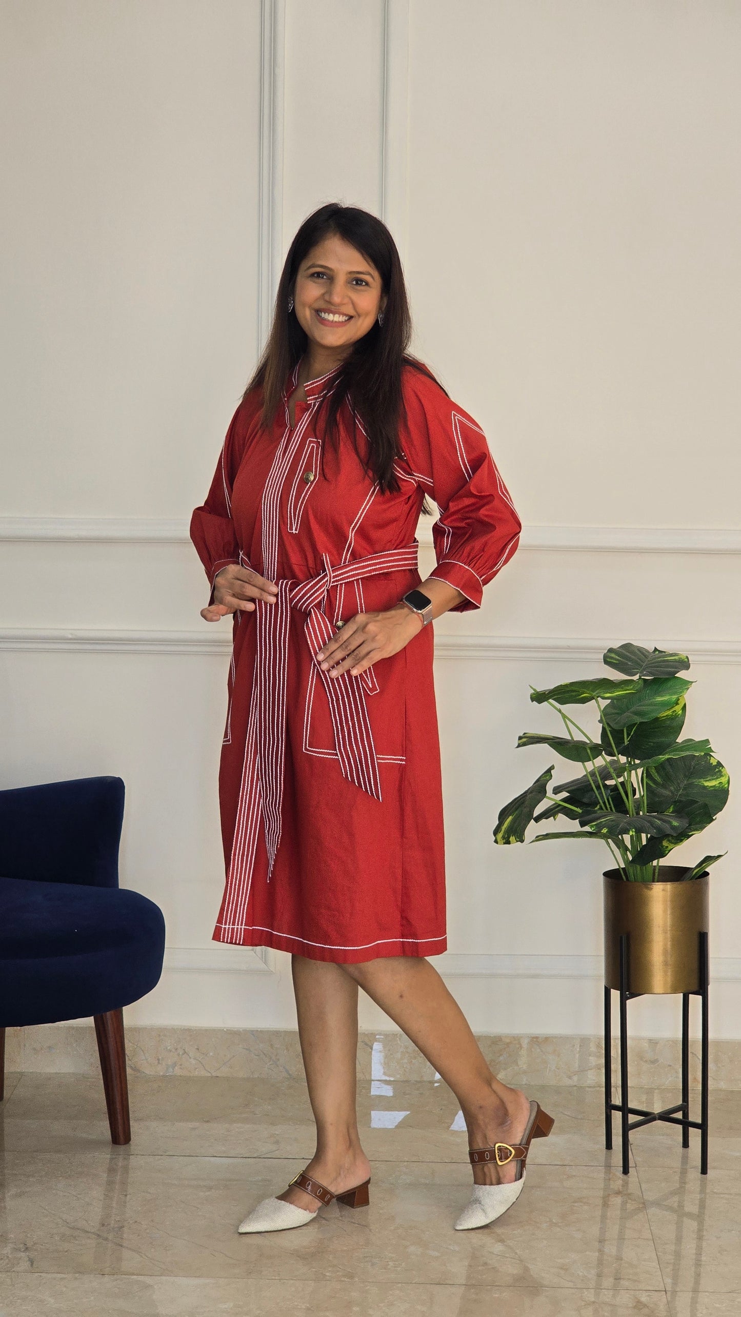 Rust Tunic With Belt