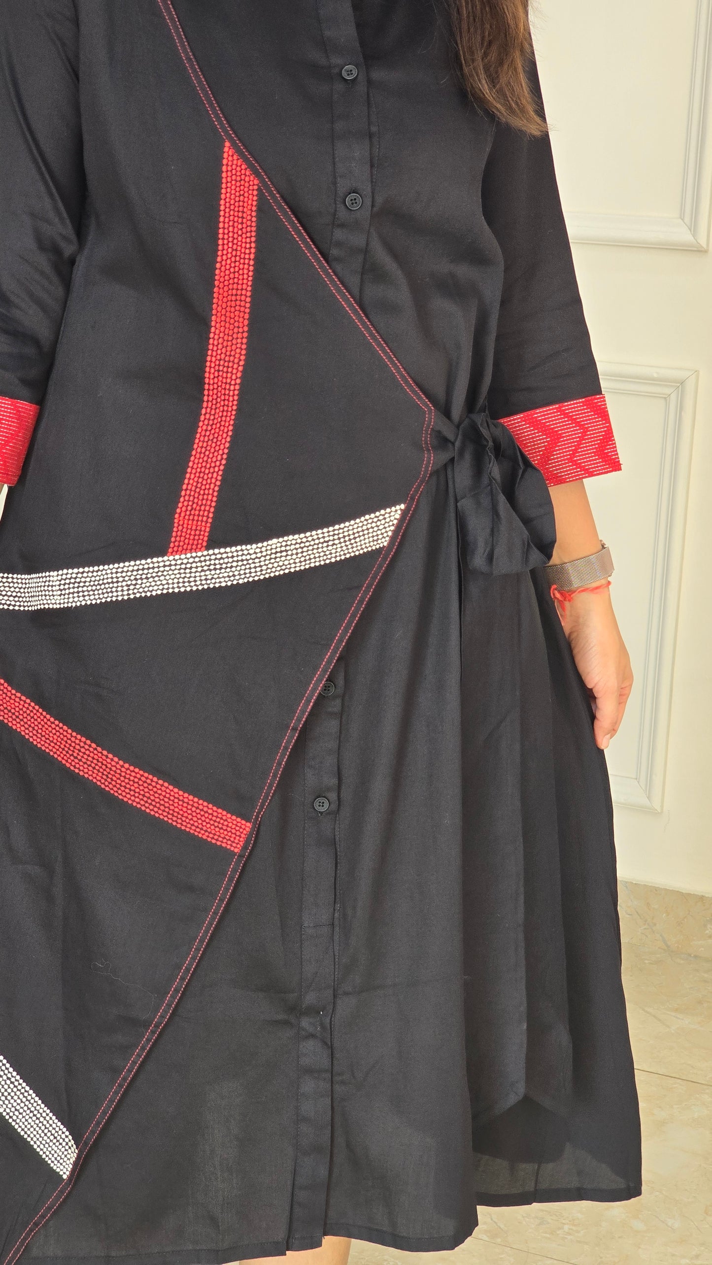 Black Dress With Overlap Tye