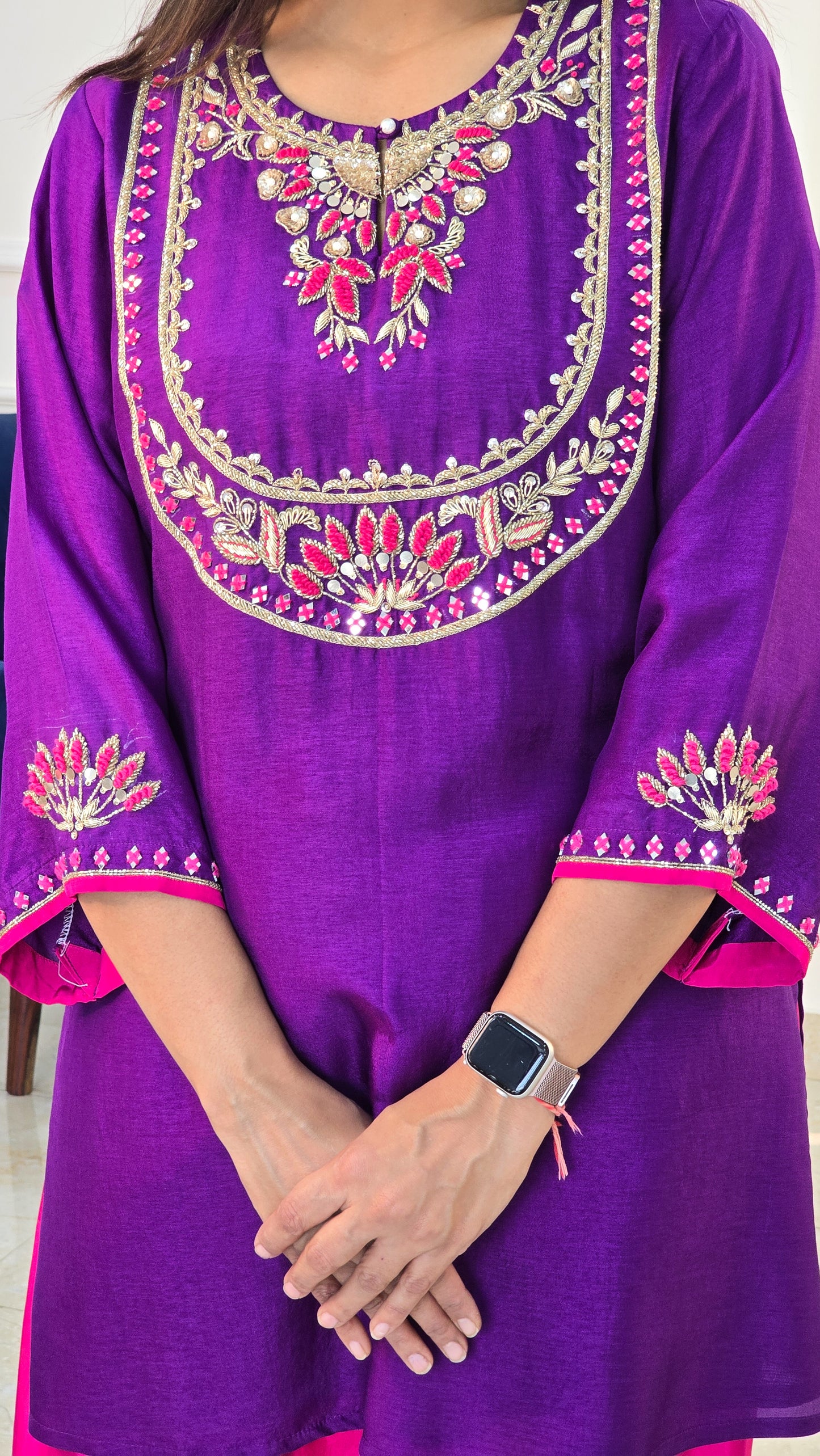 Purple Farshi Pants and Kurta Set