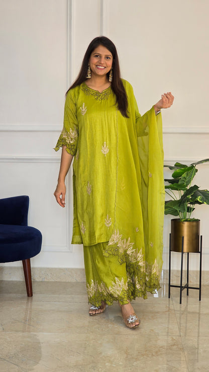 Mehendi Green Gota Glam Suit Set