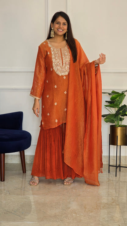 Bahar Tissue Garara Set ( Rust )