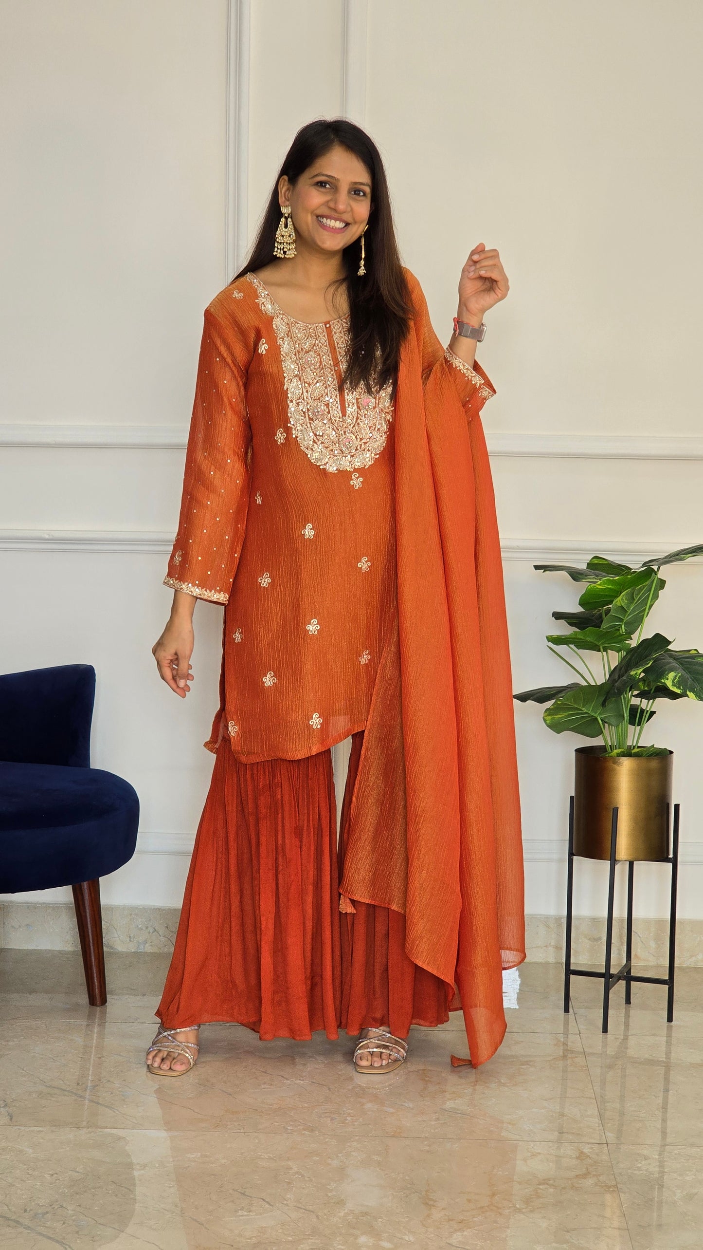 Bahar Tissue Garara Set ( Rust )