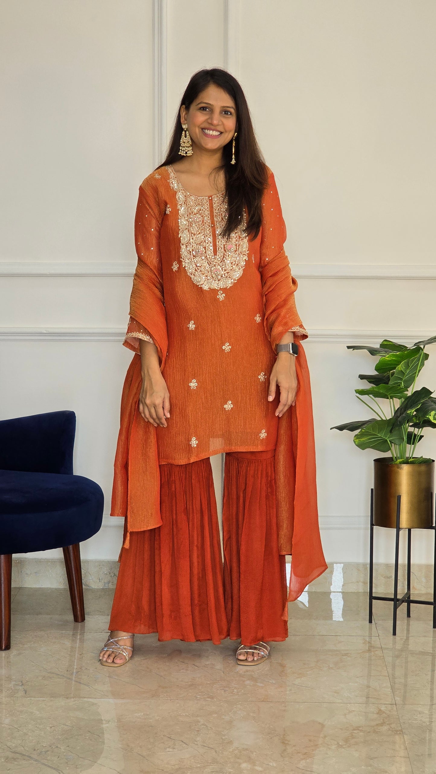 Bahar Tissue Garara Set ( Rust )