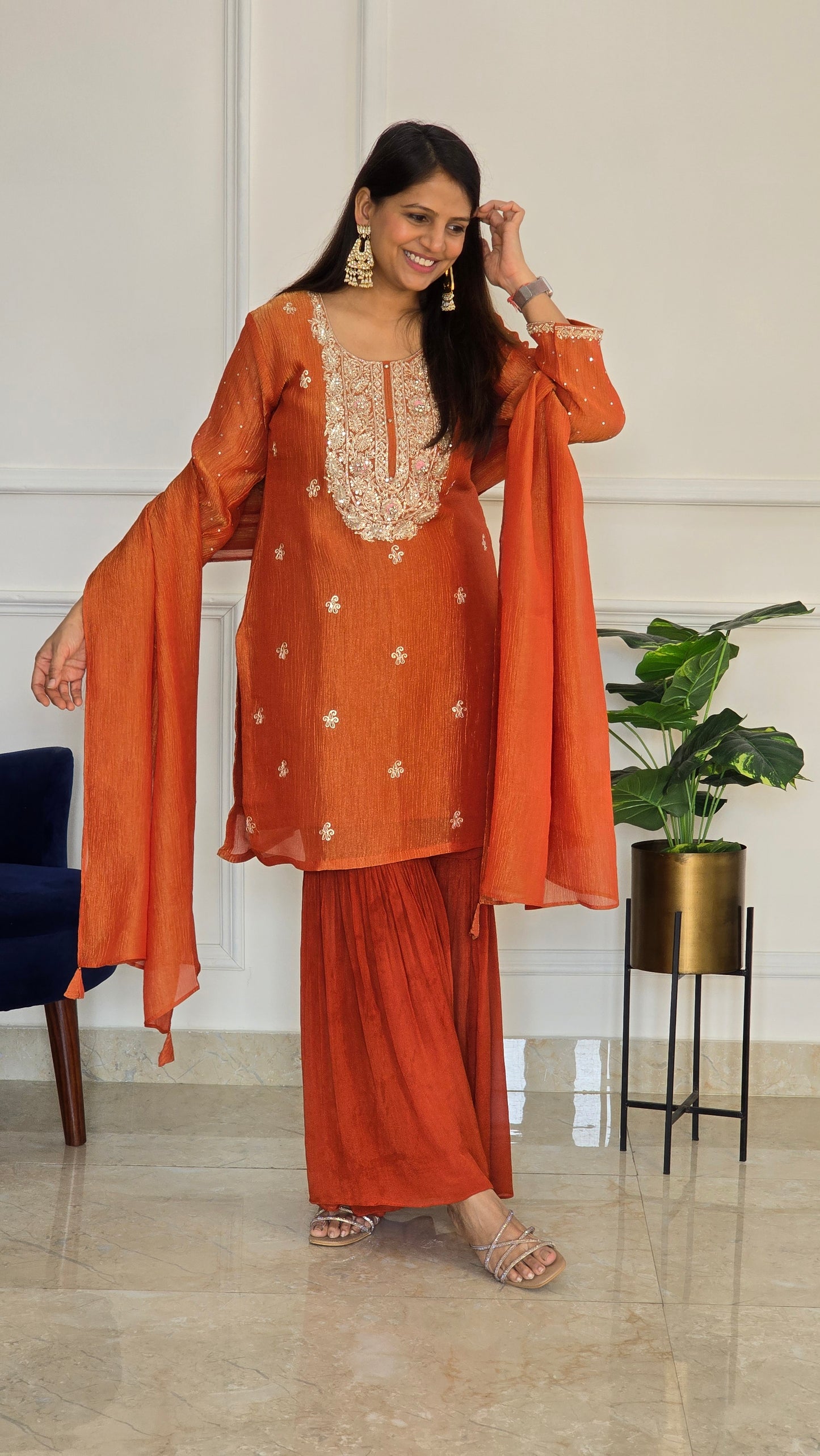 Bahar Tissue Garara Set ( Rust )