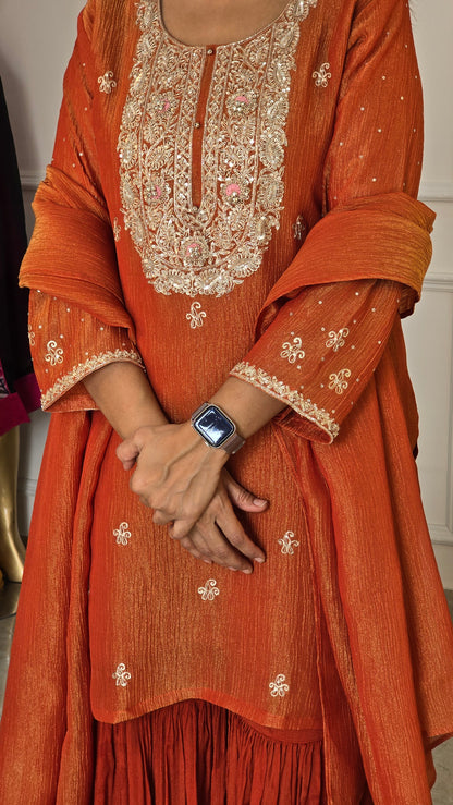 Bahar Tissue Garara Set ( Rust )