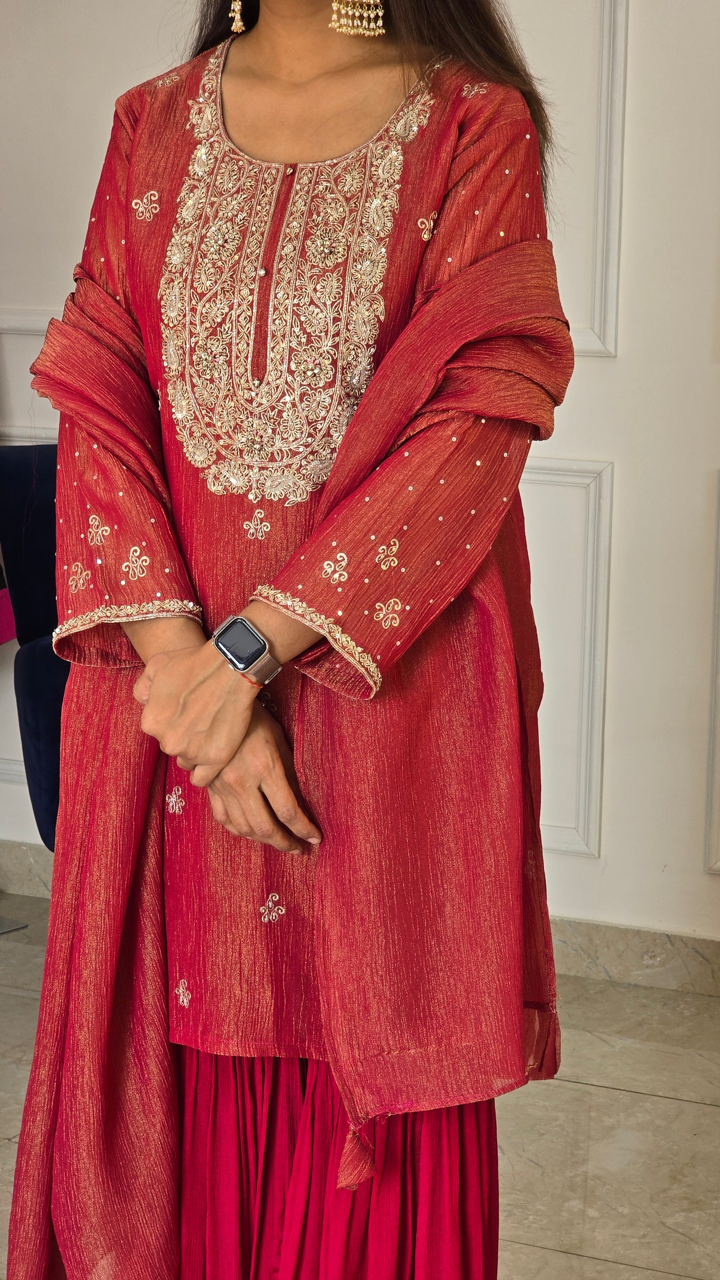 Bahar Tissue Garara Set ( Red )