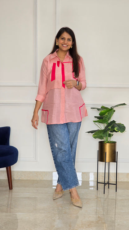 Blush Panelled Shirt