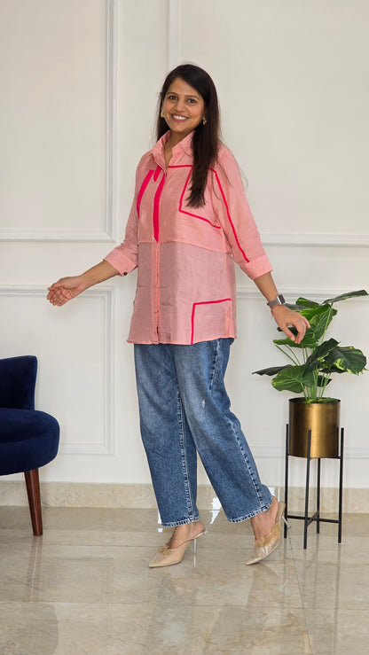 Blush Panelled Shirt