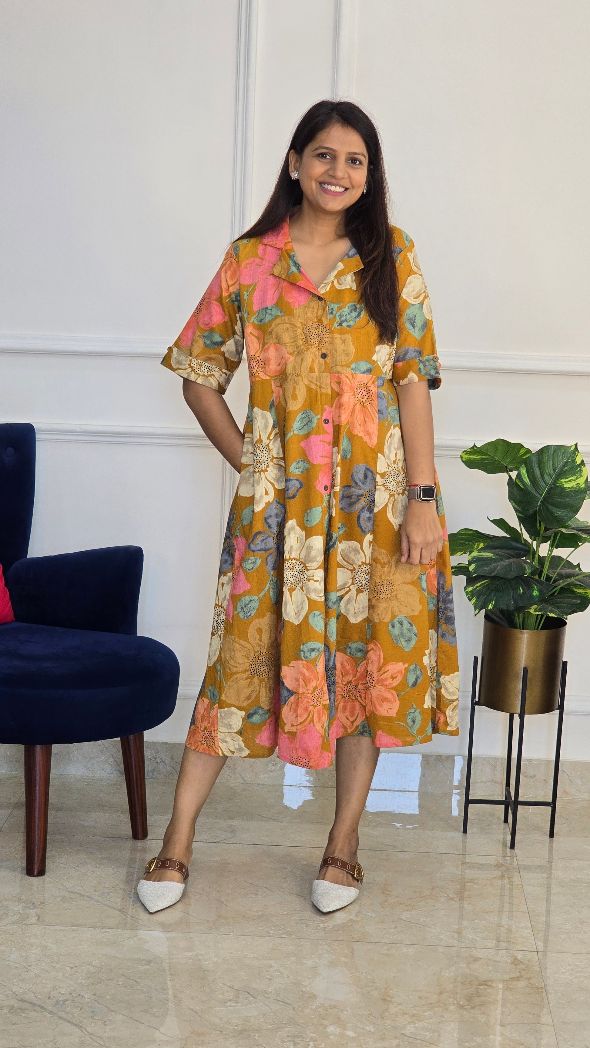Mustard Willow Tunic - View 4 - PinkTree by Shrutika