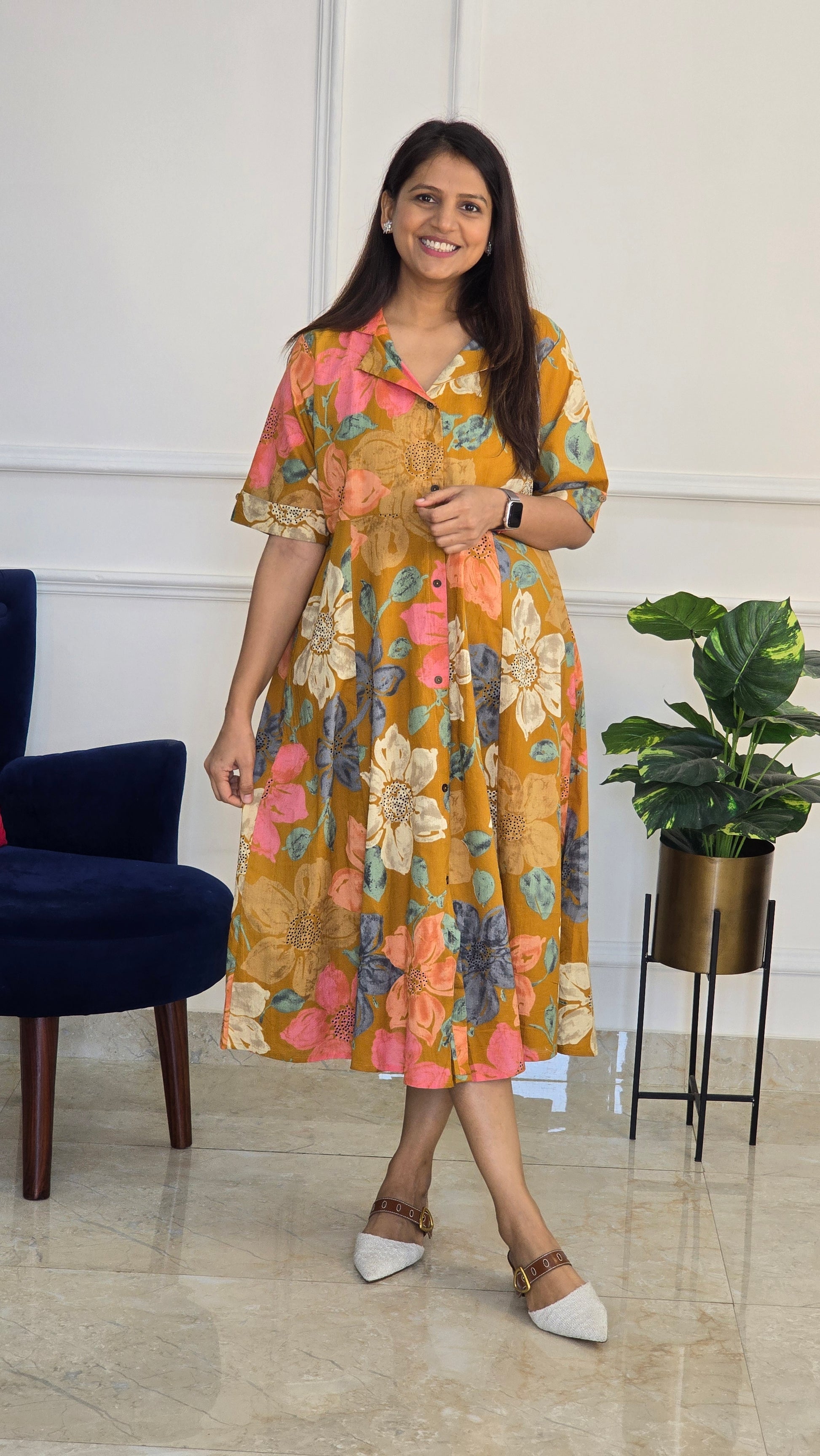 Mustard Willow Tunic - View 2 - PinkTree by Shrutika