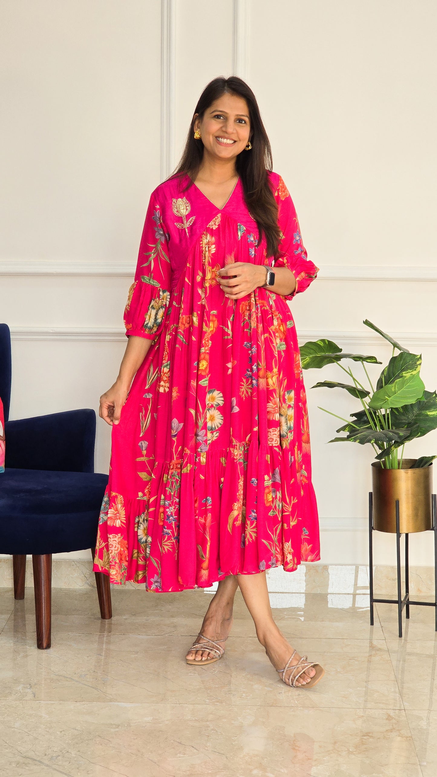 Pink Floral Charm Dress