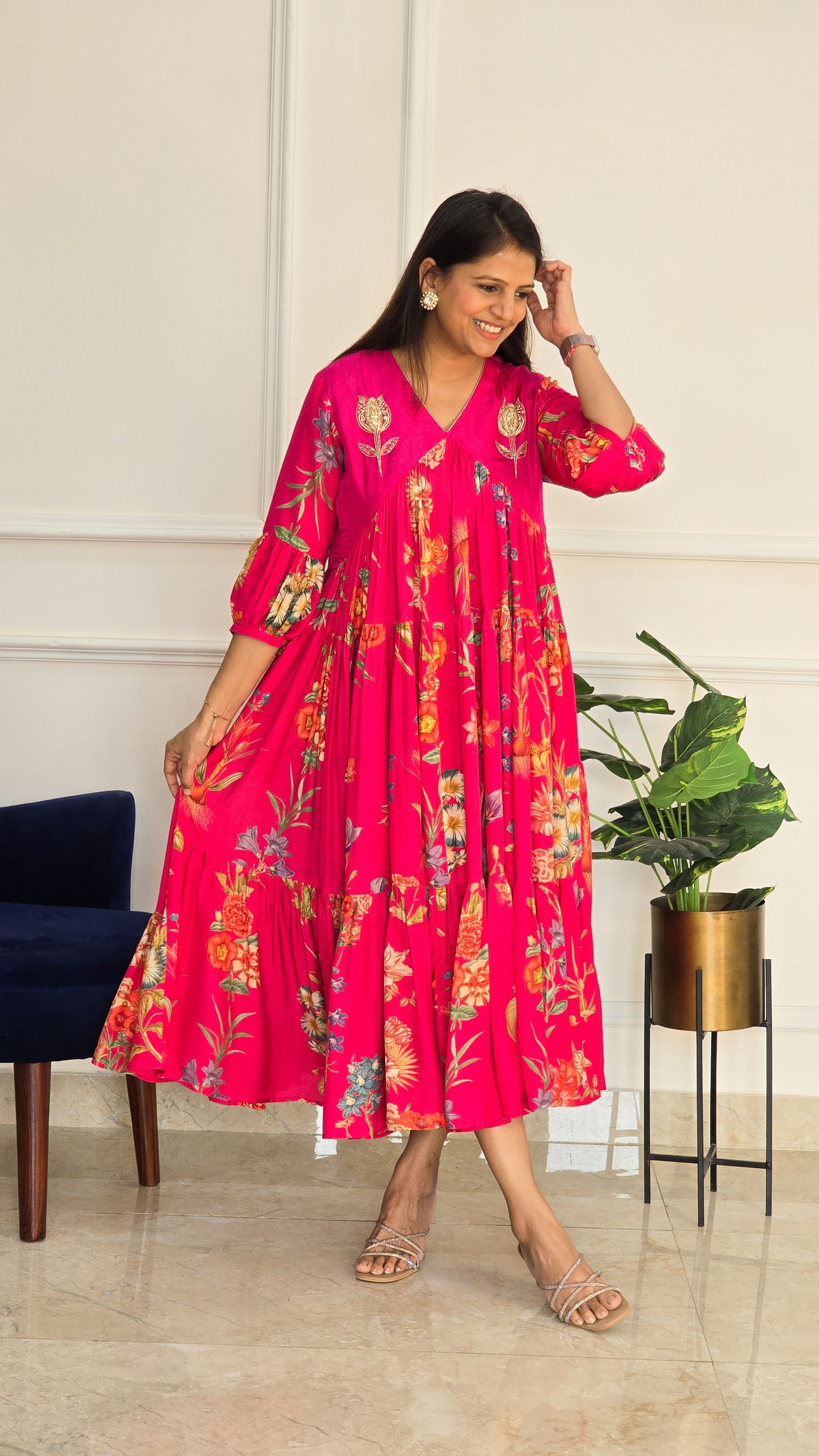 Pink Floral Charm Dress