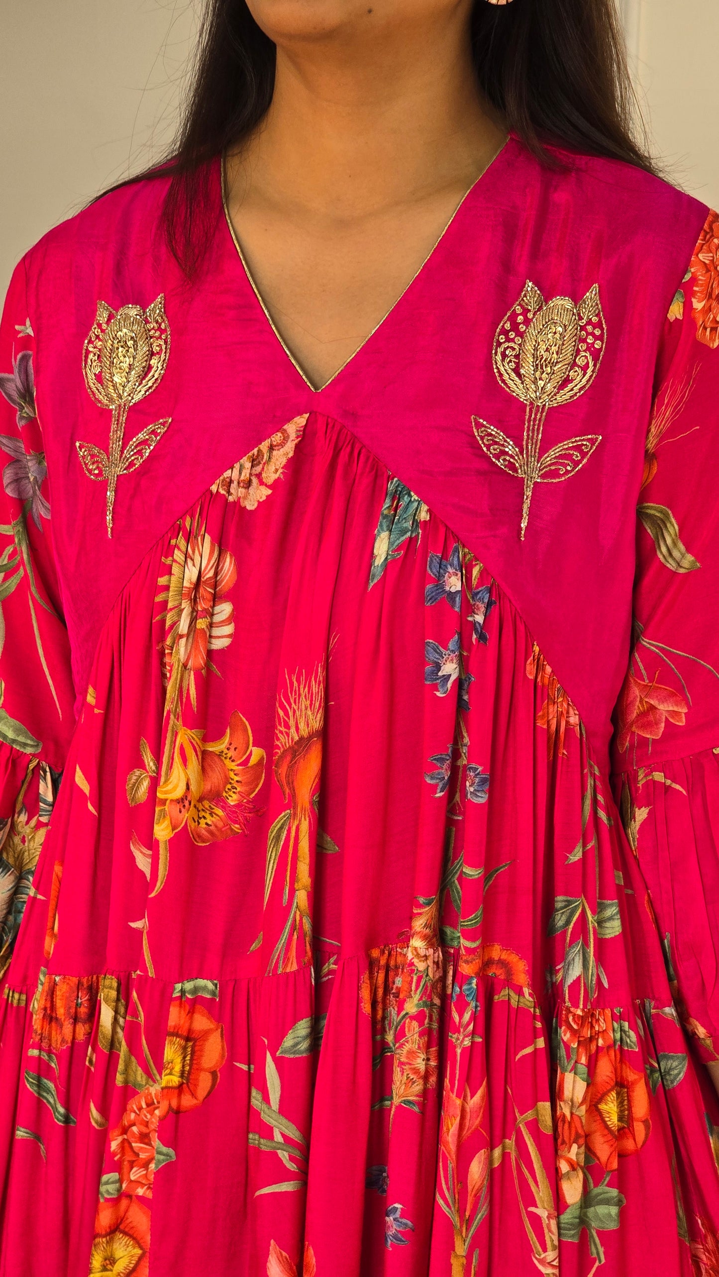 Pink Floral Charm Dress