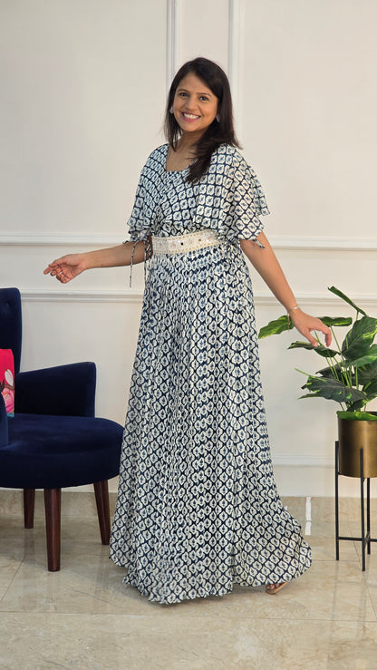 Blue Floral Dress - View 3 - PinkTree by Shrutika