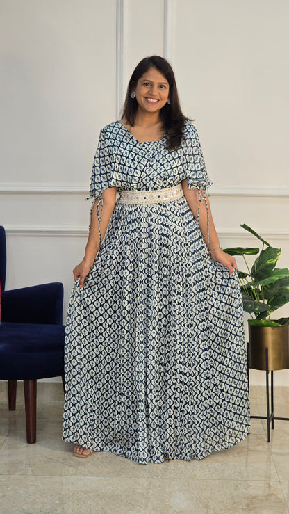 Blue Floral Dress - View 4 - PinkTree by Shrutika
