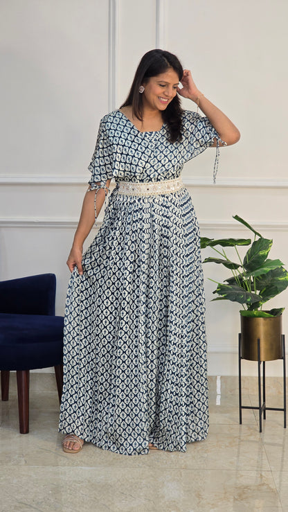 Blue Floral Dress - View 5 - PinkTree by Shrutika